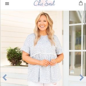 Light Blue Flowy Top (never worn)